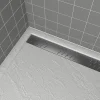 Galedo Evacuation De Douche-Grille d'évacuation l.69,5 cm pour receveur de douche Pedra et Pure 2, gun metal,