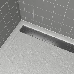 Galedo Grille d'évacuation l.79,5 cm pour receveur de douche Pedra et Pure 2, gun metal,