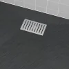 Aurlane Evacuation De Douche-Grille rainurée en inox pour receveur - 20.15x12.3x0.55cm - ROCK 2 GRID LINE