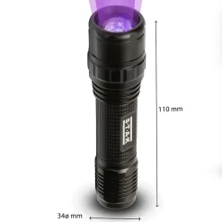 Stak Lampe Torche-HORATIO : Torche 3W LED + UV. Fonction zoom. En aluminium.