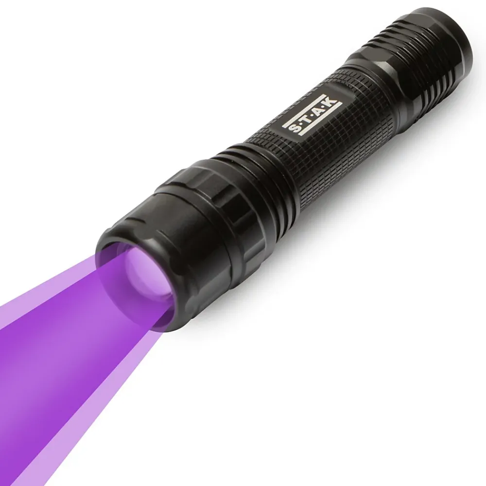Stak Lampe Torche-HORATIO : Torche 3W LED + UV. Fonction zoom. En aluminium.