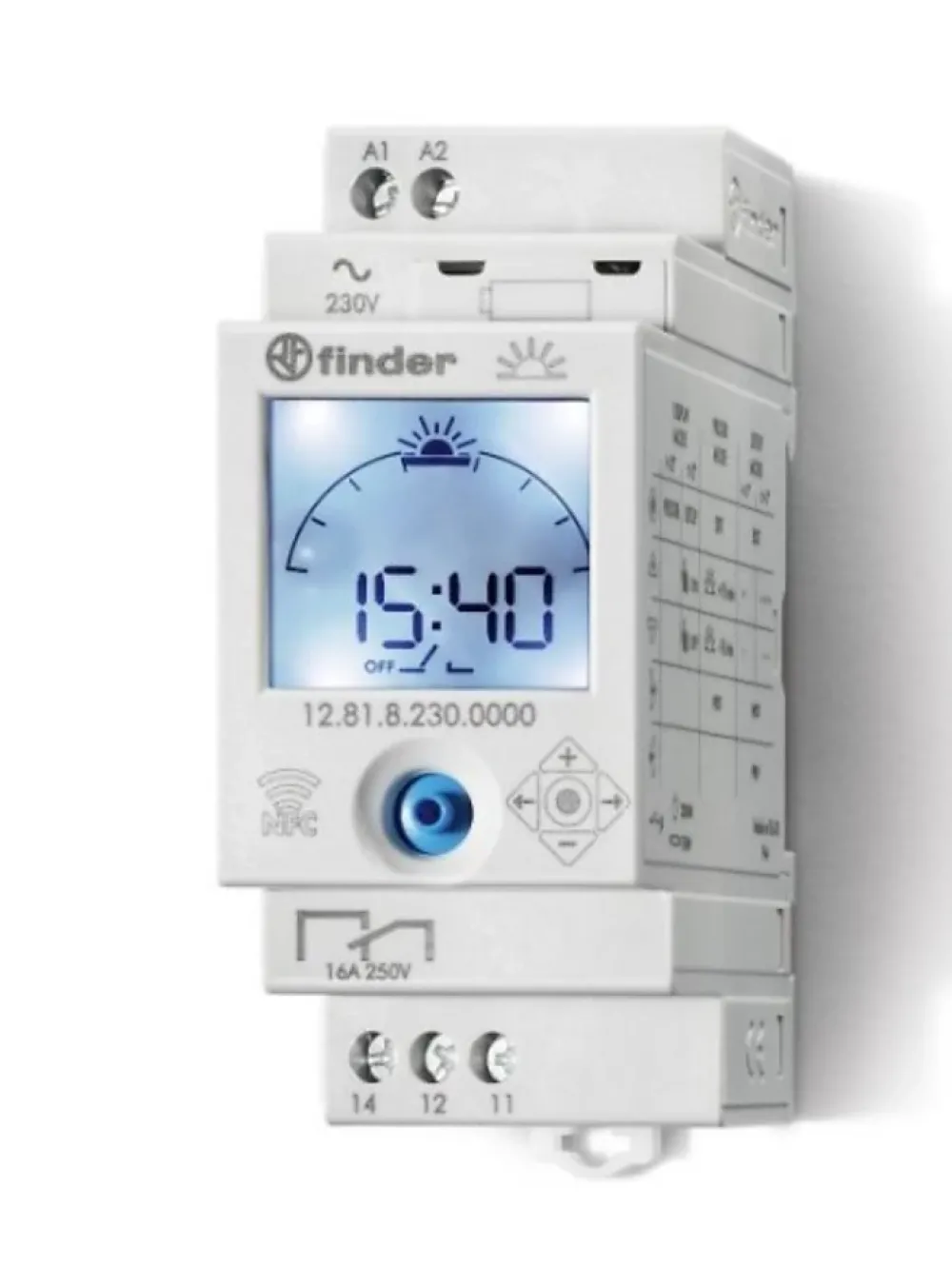 Finder Commande De L'Éclairage-Horloge astronomique journalière digitale 1 inverseur 16A 110 a 230V AC-DC 12.81.8.230.0000