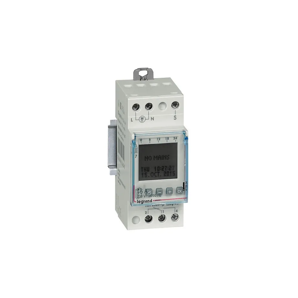 Legrand 412654 Horloge Astronomique - Digital - 1 Sortie - 16a - 230v - Réserve De Marche 5 Ans - 2 Modules