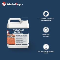 Metaltop Etanchéité Du Mur Intérieur-Hydrofuge Facade - - Incolore - Pot 5L