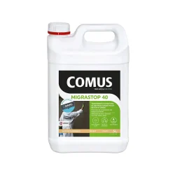 Comus Hydrofuge Minéral MIGRASTOP 40 - 5L - Traitement Hydrofuge reminéralisant et restructurant supports en béton et ciment -