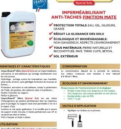 Guard Industrie ImperGuard Ultra Protection Sol Mat Imperméabilisant Effet Mat Sol Poreux Pierre Béton Dalle PavéIncolore 5L Traite 50m²