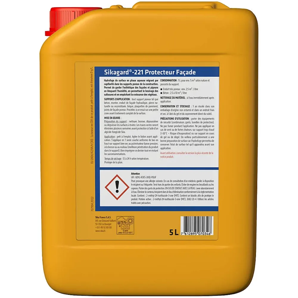 Sika Etanchéité Des Fondations-Imperméabilisant pour façade gard Protection Façade 5 L