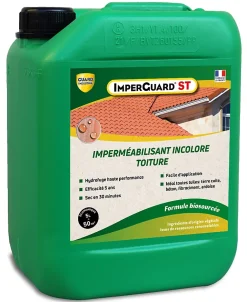 Guard Industrie Etanchéité Du Mur Intérieur-Imperméabilisant Toit Incolore Haute Performance Formule Végétale ImperGuard Spécial Toit Toute Tuile 5 ans Sec 30 min 5L 50 m2