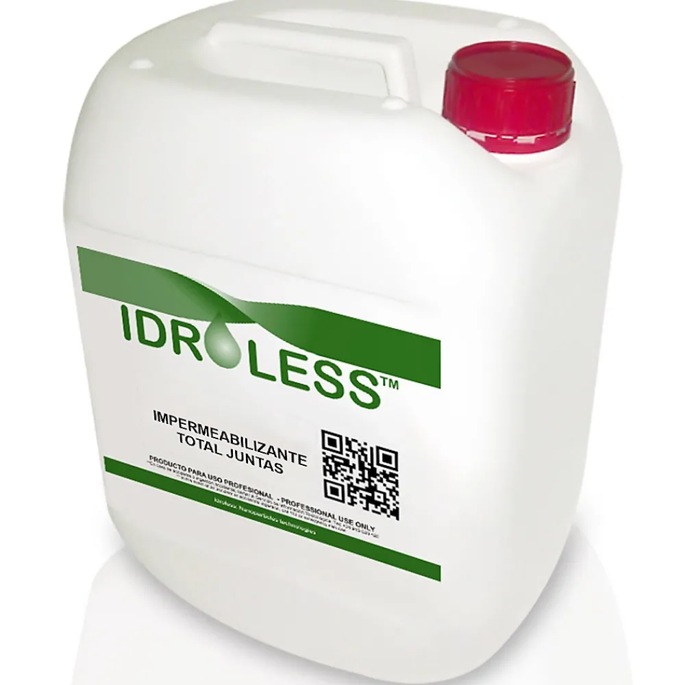 Idroless Etanchéité Du Mur Intérieur-Imperméabilisation totale pour joints et coulis de ciment (5 litres). Joints de porcelaine, carrelage, faïence, brique de parement