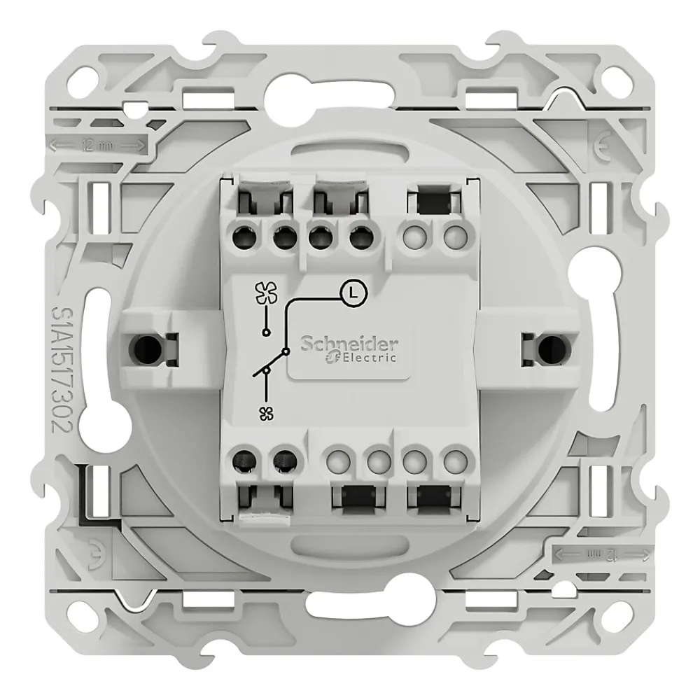 Schneider Electric Interrupteur Encastrable-Interrupteur commande VMC 2 boutons à vis Odace anthracite