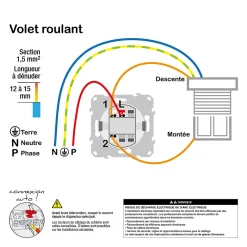 Schneider Electric Interrupteur Encastrable-Interrupteur commande volet-roulant 3 boutons Odace blanc