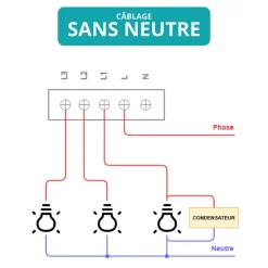 Zengo Commande De L'Éclairage-Interrupteur connecté zigbee - 3 boutons - sans fil neutre
