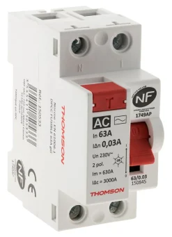 Thomson Interrupteur Et Disjoncteur Différentiel-Interrupteur différentiel 63A type AC NF