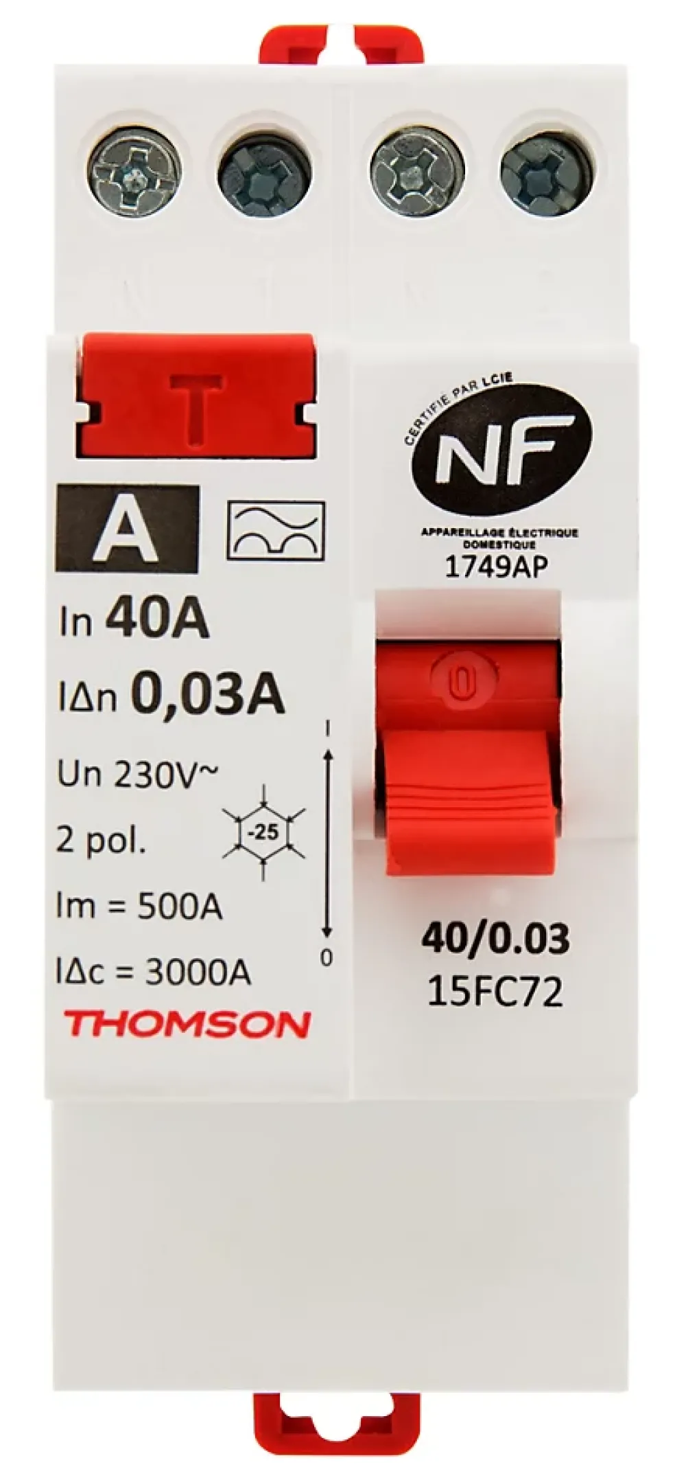 Thomson Interrupteur Et Disjoncteur Différentiel-Interrupteur différentiel 40A type A