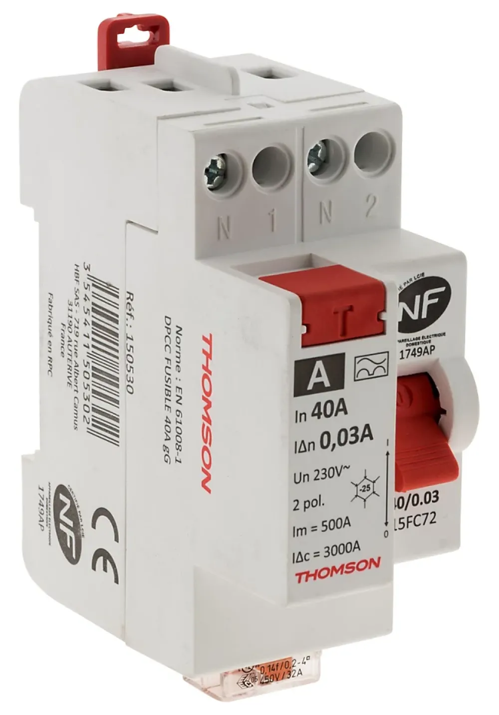 Thomson Interrupteur Et Disjoncteur Différentiel-Interrupteur différentiel 40A type A