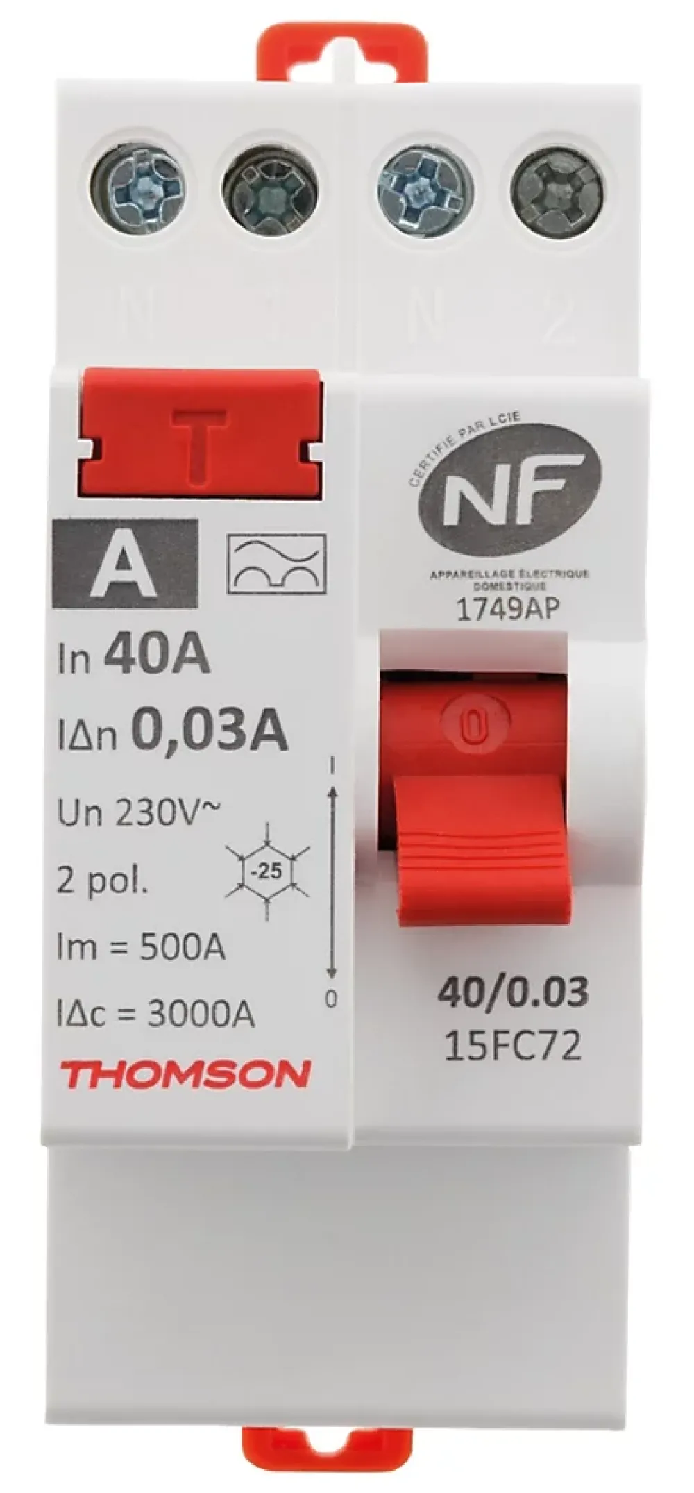 Thomson Interrupteur Et Disjoncteur Différentiel-Interrupteur différentiel 40A type A