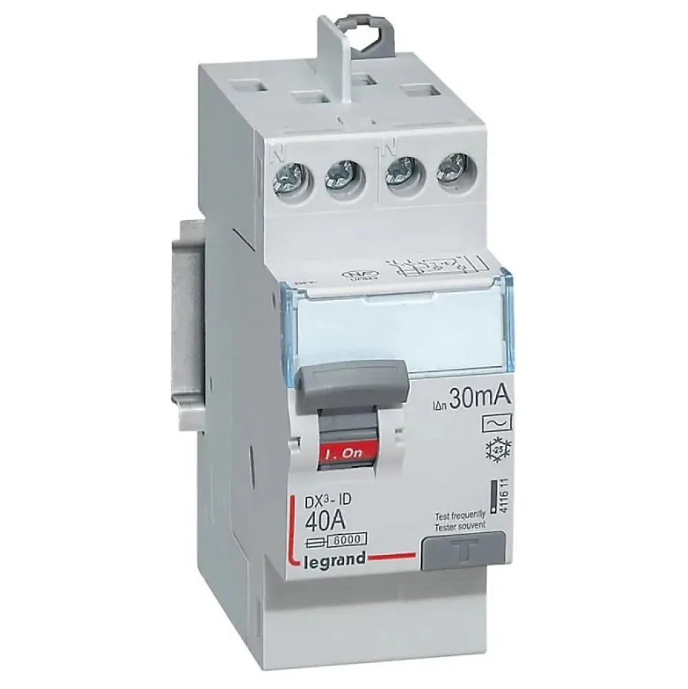 Legrand Interrupteur Et Disjoncteur Différentiel-Interrupteur différentiel 2P 40A 30mA Type AC DX à vis