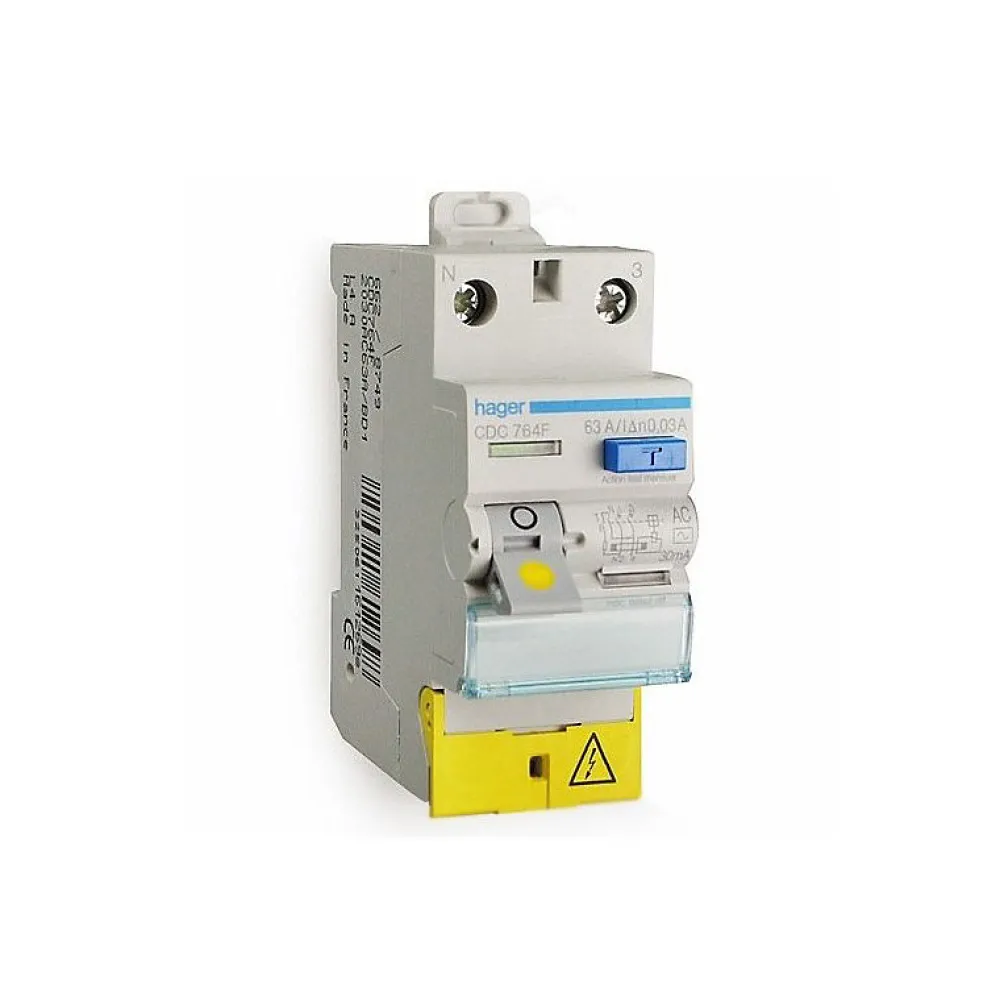 Hager Interrupteur Et Disjoncteur Différentiel-Interrupteur différentiel type AC 63A - Borne à vis