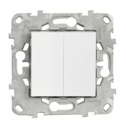 Schneider Electric Interrupteur Encastrable-Interrupteur double poussoir 10A Unica Déco blanc