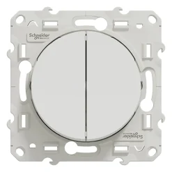 Schneider Electric Interrupteur double va-et-vient connexion rapide à vis  Odace blanc
