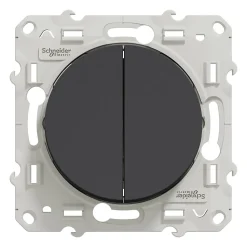 Schneider Electric Interrupteur double va-et-vient connexion rapide à vis Odace anthracite