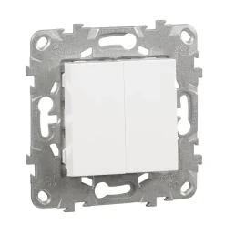 Schneider Electric Interrupteur double va-et-vient connexion rapide 10A Unica Déco blanc