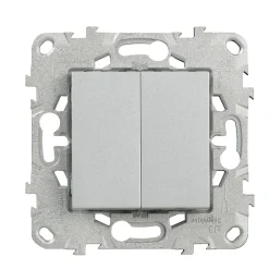 Schneider Electric Interrupteur Encastrable-Interrupteur double va-et-vient connexion rapide 10A Unica Déco aluminium