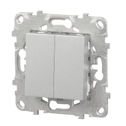Schneider Electric Interrupteur Encastrable-Interrupteur double va-et-vient connexion rapide 10A Unica Déco aluminium
