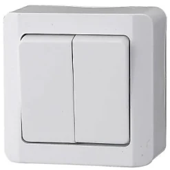 Interrupteur double va-et-vient 10 A blanc brillant