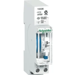 Schneider Electric 15336 Interrupteur Horaire électromécanique Journalier 24h - 1 Canal - Réserve De Marche 100h - Schneider