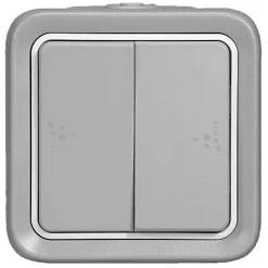 Legrand Interrupteur ou va-et-vient étanche PLEXO complet IP55 saillie gris double - - 069715
