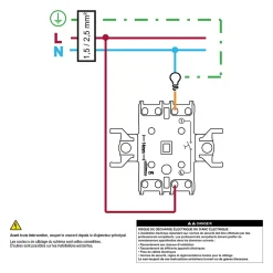 Schneider Electric Interrupteur Encastrable-Interrupteur poussoir 10A complet Asfora blanc