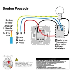 Schneider Electric Interrupteur Encastrable-Interrupteur poussoir 10A à vis  Odace blanc