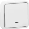 Schneider Electric Interrupteur Étanche-Interrupteur poussoir lumineux étanche complet encastré Mureva Styl blanc