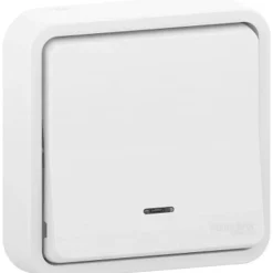 Schneider Electric Interrupteur Étanche-Interrupteur poussoir lumineux étanche complet encastré Mureva Styl blanc