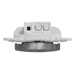 Schneider Electric Interrupteur poussoir lumineux LED bleu 10A à vis Odace aluminium