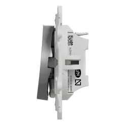 Schneider Electric Interrupteur poussoir lumineux LED bleu 10A à vis Odace aluminium