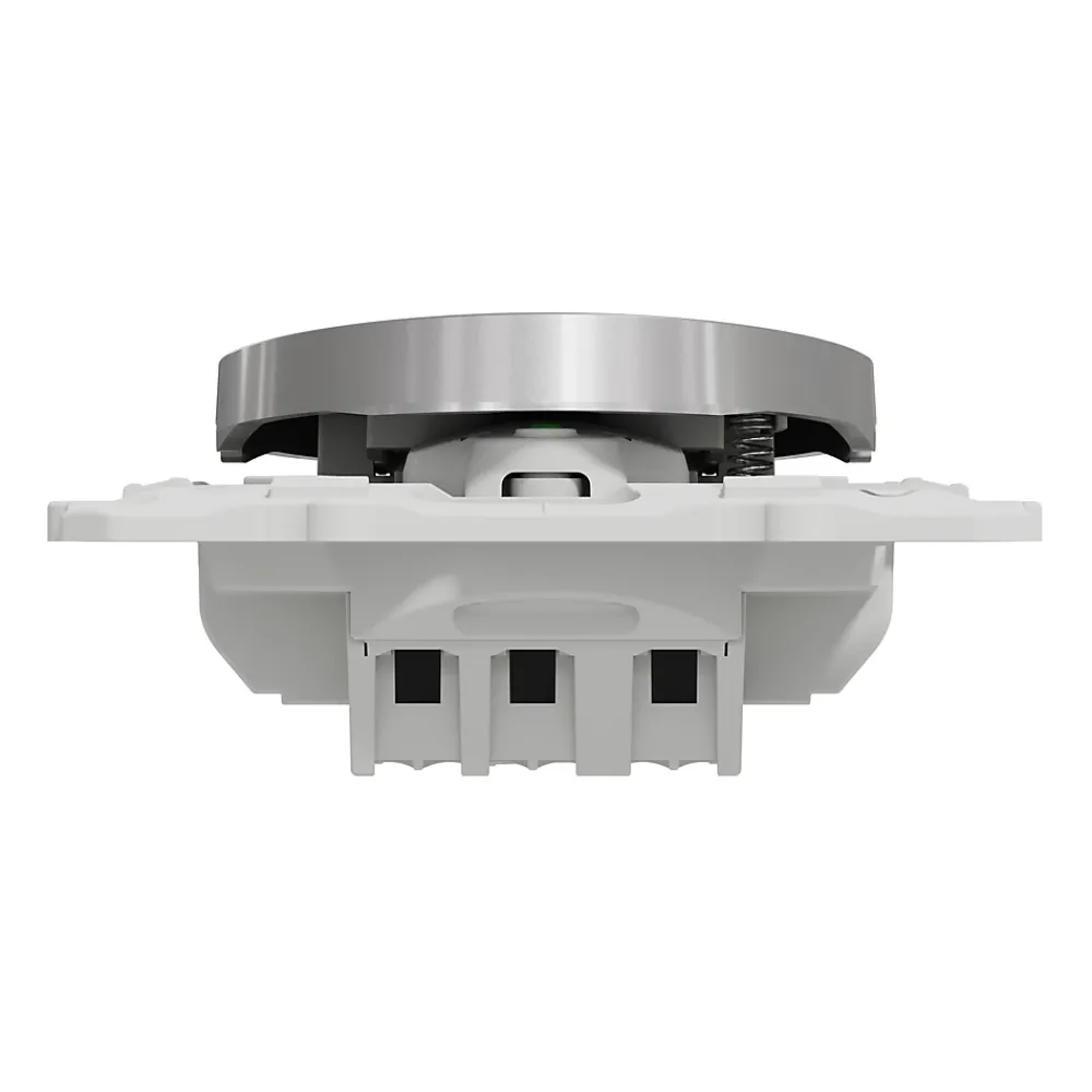 Schneider Electric Interrupteur poussoir lumineux LED bleu 10A à vis Odace aluminium