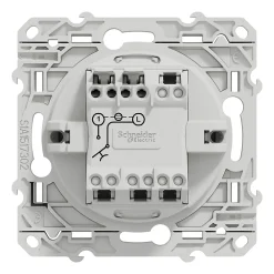 Schneider Electric Interrupteur poussoir lumineux LED bleu 10A à vis Odace aluminium