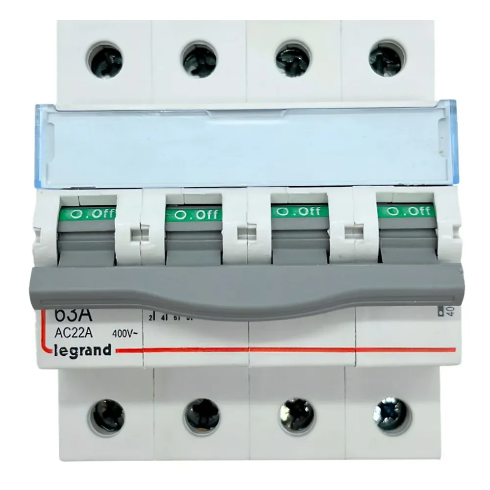 Legrand 406481 Interrupteur Sectionneur Tétrapolaire 4p 400v - 63a - 4 Modules - Bornes à Vis Dx3-is