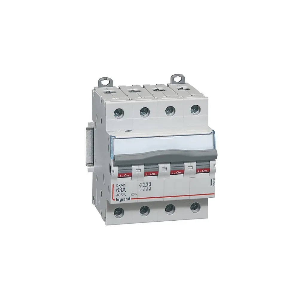 Legrand 406481 Interrupteur Sectionneur Tétrapolaire 4p 400v - 63a - 4 Modules - Bornes à Vis Dx3-is
