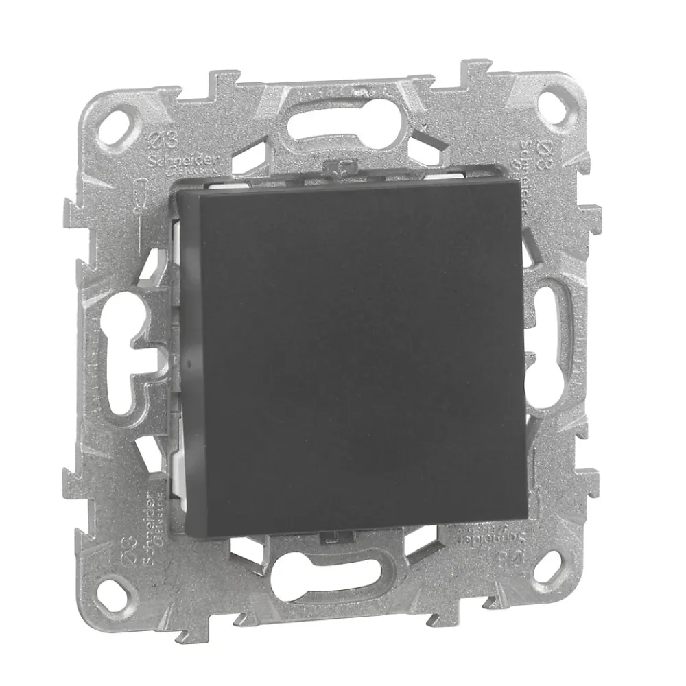 Schneider Electric Interrupteur va-et-vient connexion rapide 10A Unica Déco anthracite