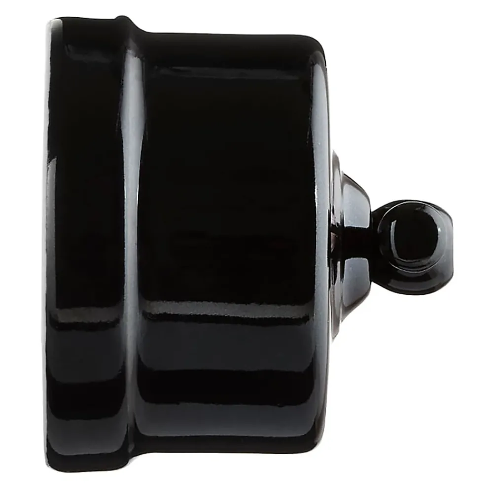 Fontini Interrupteur va-et-vient Garby Porcelaine noire, manette noire en saillie