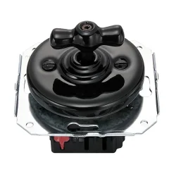 Fontini Interrupteur En Saillie-Interrupteur va-et-vient Garby Porcelaine noire, manette noire