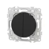 Schneider Electric Interrupteur Encastrable-Interrupteur va-et-vient ou poussoir double Noir onyx Schneider Odace