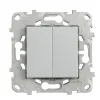 Schneider Electric Interrupteur Encastrable-Interrupteur va-et-vient + poussoir 10A Unica Déco aluminium
