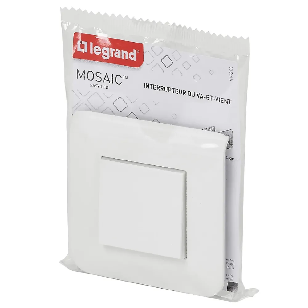 Legrand Interrupteur va-et-vient à vis Mosaïc blanc