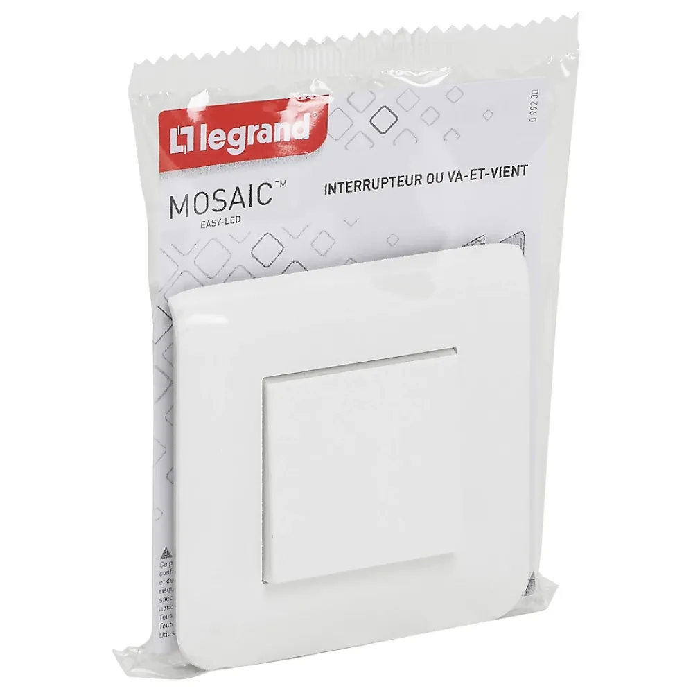 Legrand Interrupteur va-et-vient à vis Mosaïc blanc