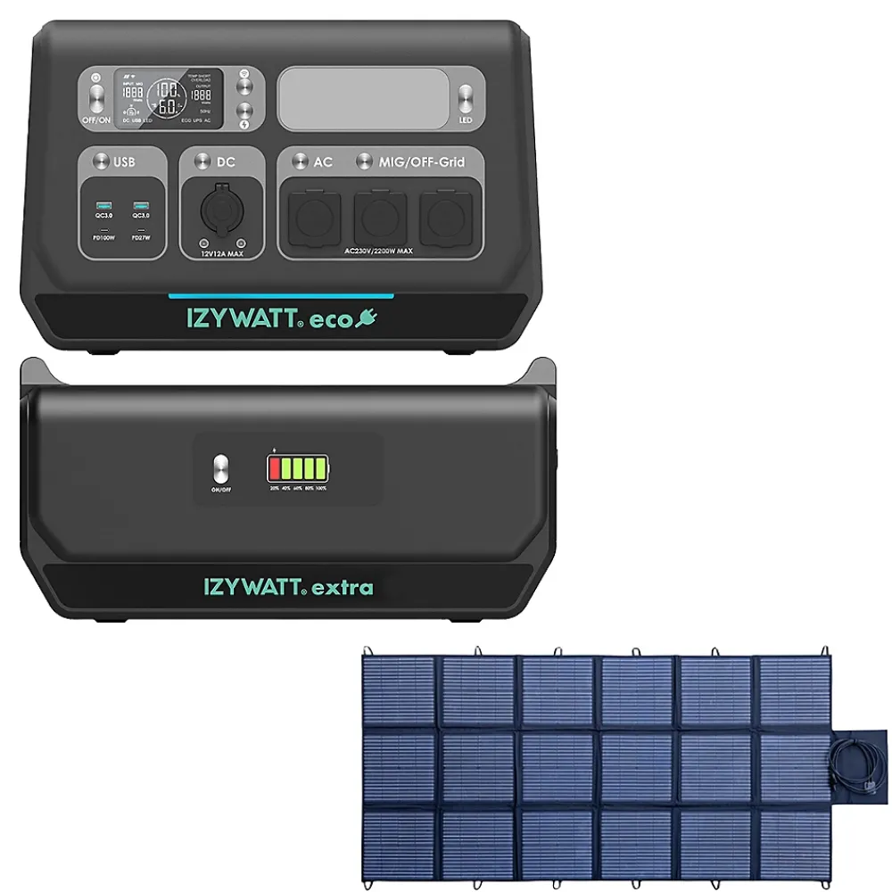 Orium Station Électrique-IZYWATT.eco 2048Wh injection réseau + panneau solaire 400W + Izywatt.extra