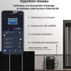 Orium Station Électrique-IZYWATT.eco 2048Wh injection réseau + panneau solaire 400W + Izywatt.extra